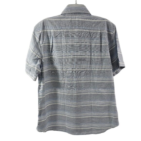 Seaplane Men’s Blue Stripe Button Down Short Sleeve Shirt - Size Large NWT - Picture 5 of 16